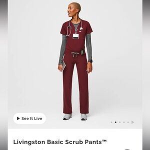 Figs Livingston scrub pant burgundy MP